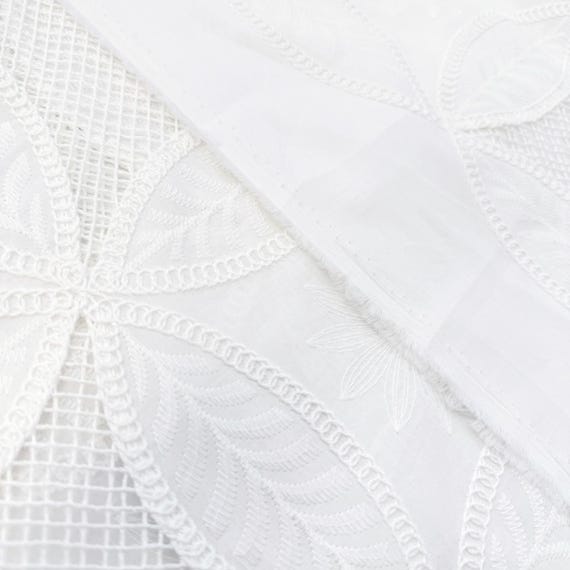 Off White Petal Crochet Eyelet Fabric – 60" Width – Sold by Yard