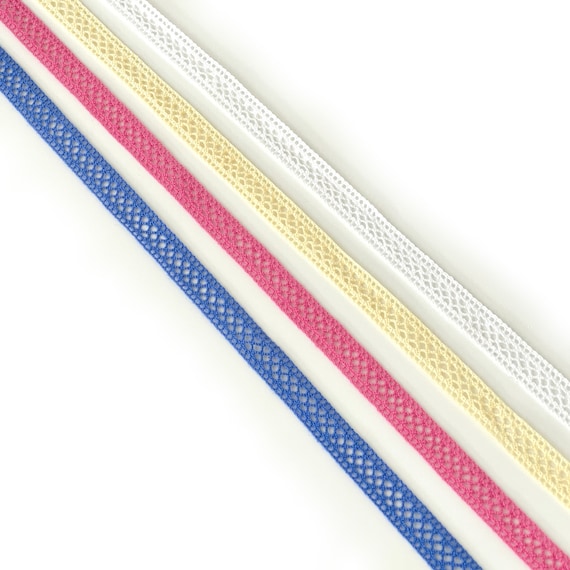 Multi Colorways 3/8" Width Cotton Lace Trim (LT32) - Selling Per Yard