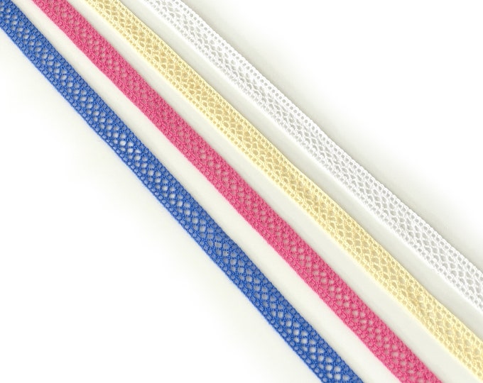 Multi Colorways 3/8" Width Cotton Lace Trim (LT32) - Selling Per Yard