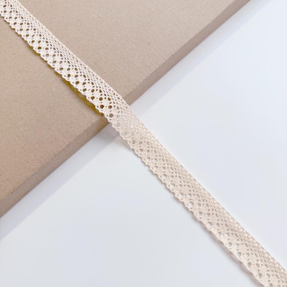 Natural Beige Cotton Edge Lace Trim, 3/4" Width (LT2-2) - Sold by Yard