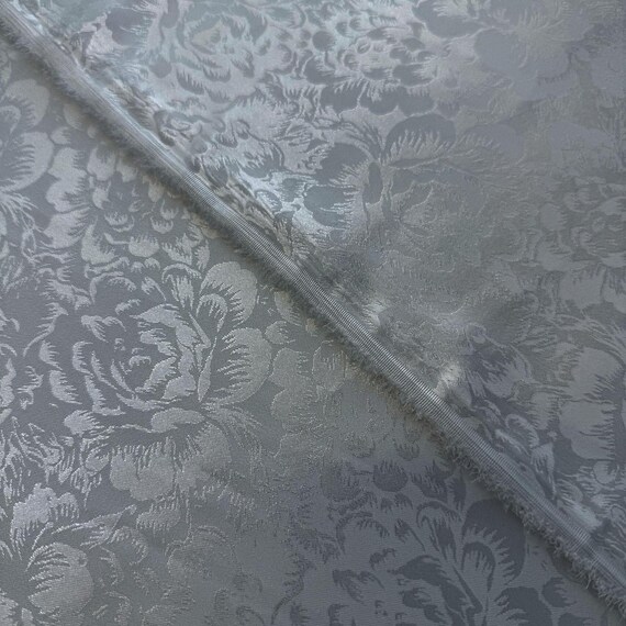 Black Lightweight Floral Damask Fabric – 60" Width – Sold by Yard