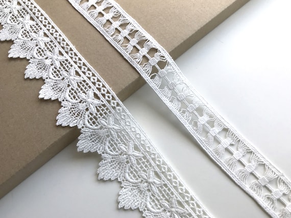 Off White 2 Various Width and Shape Cotton Lace Trim (LT21)