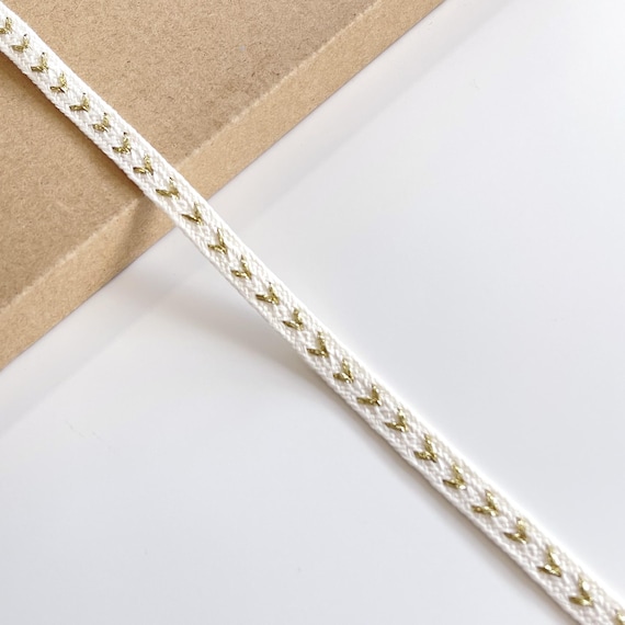 Gold V-shape Braided Drawcord Trim, 1/2" Width - Selling per Yard (FT17)