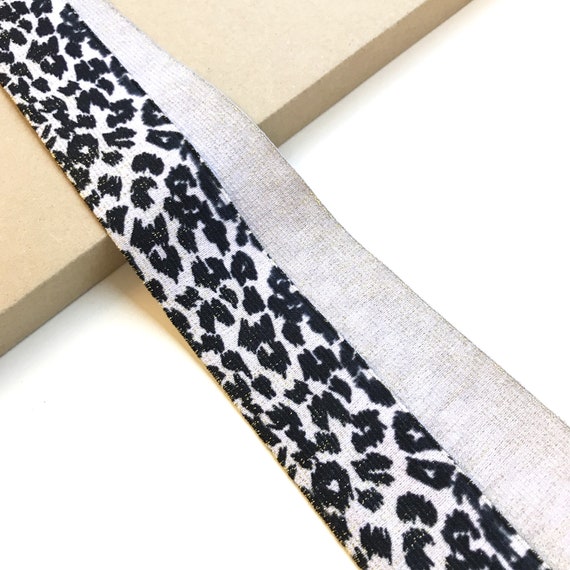 Leopard animal with lulex elastic band trim 1 3/4"