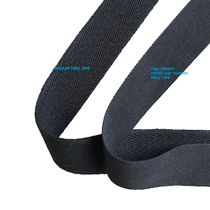 Black Soft and fine Cotton twill tape( 1/2, 3/4, 1, 1 1/4&quot;, 1 1/2&quot;, 2&quot;) -  PetiteCocoCrafts Signature cotton ribbon collection