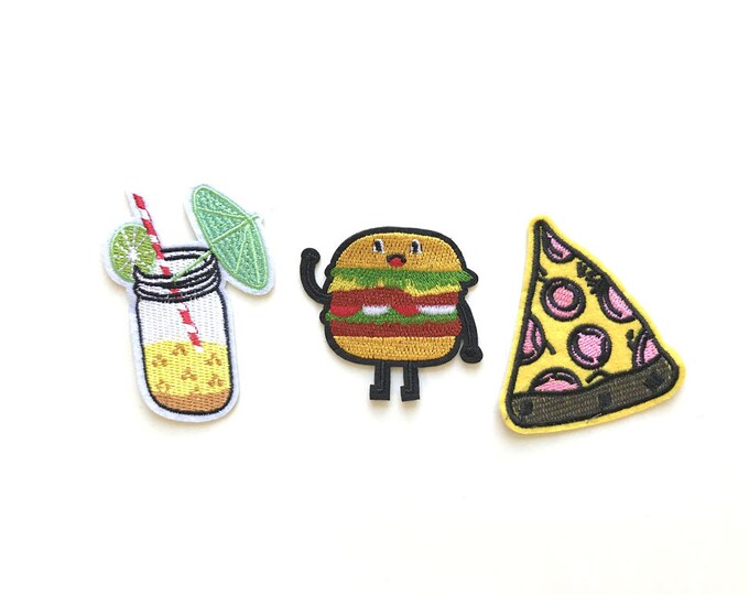 3 Various Embroidery Applique(foods), Iron on Patch, Sew on Patch (PATCH 1)