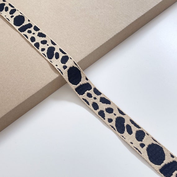 Cheetah Pattern Jacquard Webbing Ribbon, 1" Width - Selling per (1) Yard and (2) 3yds/Pack(FT15)