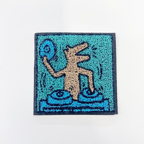 Artsy Dog Tufted Embroidery Applique, Sew on Patch (PATCH 3)