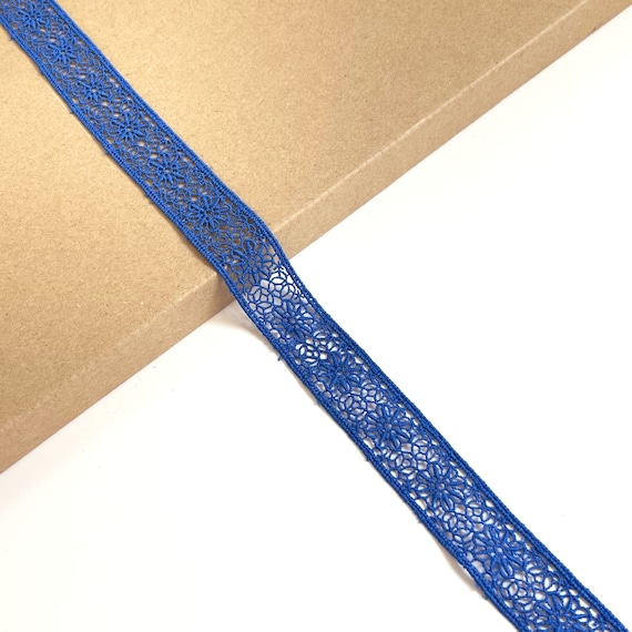 Blue Floral Lace Trim, 1" Width - Selling per (1) Yard and (2) 3yds/Pack (LT42)