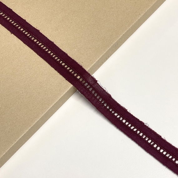 Burgundy 1" Cotton Ladder Shape Lace Trim (LT20)