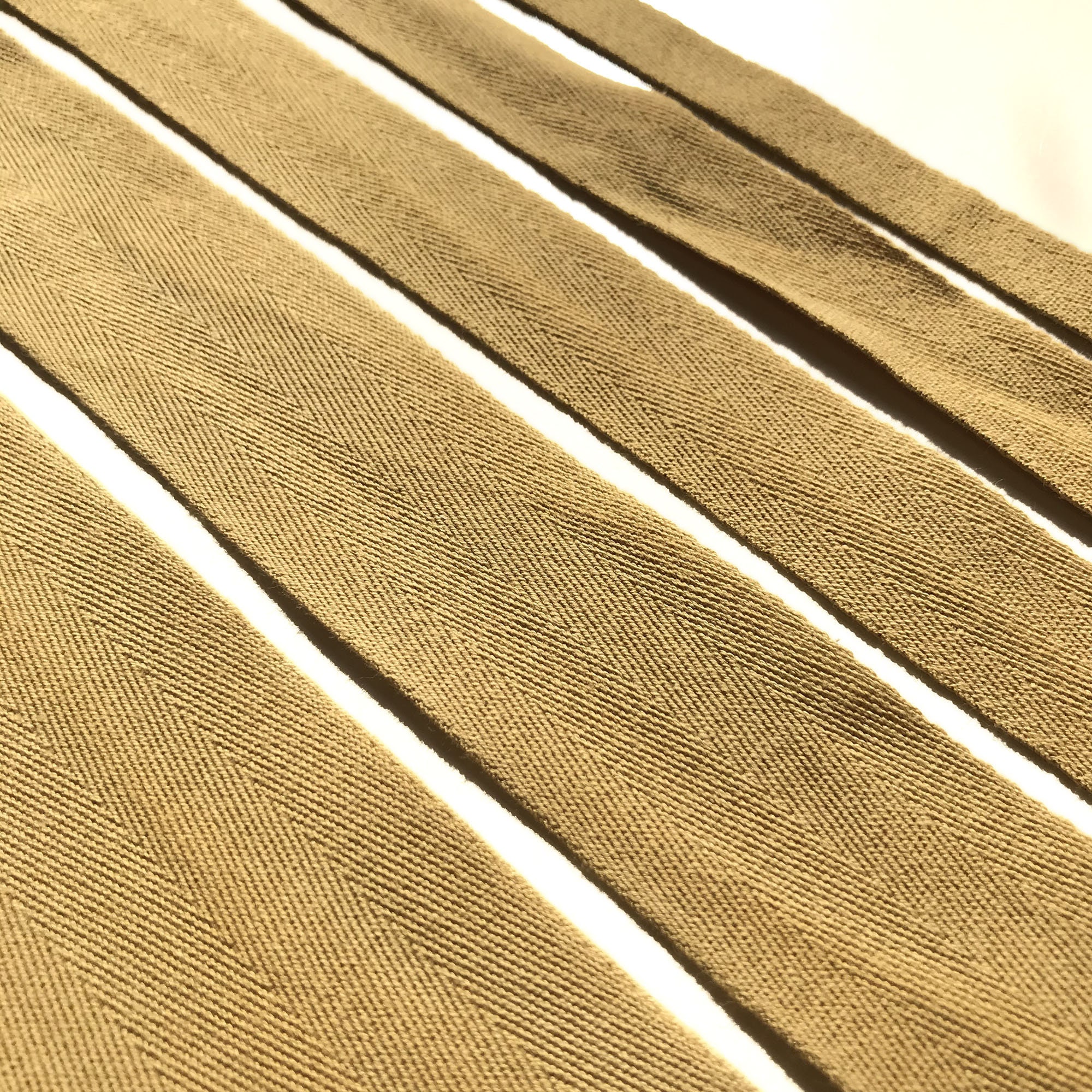 Gold Cotton Twill Ribbon, Beige Cotton Ribbon