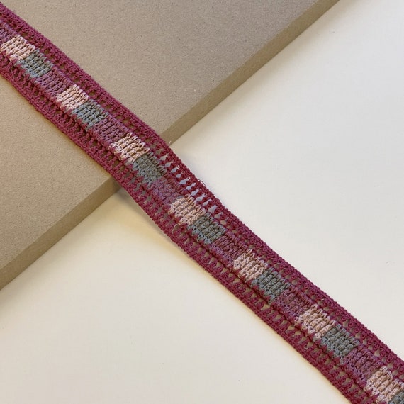 Crochet jacquard braided trim 1 1/2"(FT3)