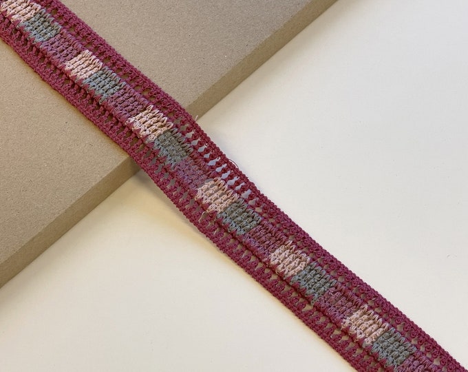 Crochet jacquard braided trim 1 1/2"(FT3)