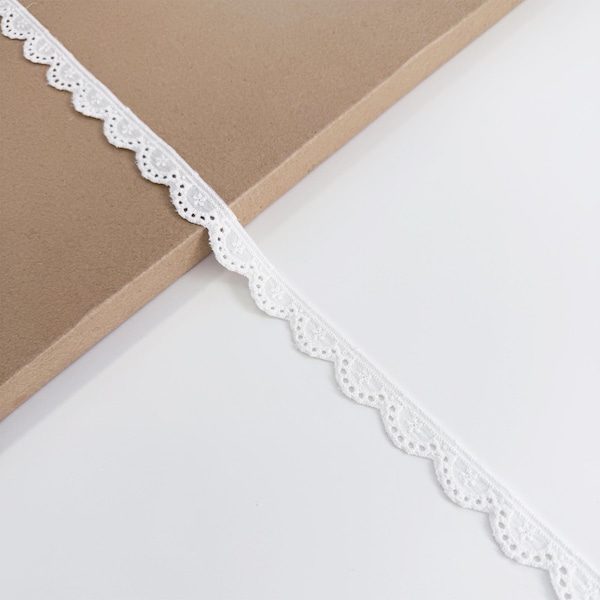 OFF White Cotton Eyelet Lace Trim 3/4" Width (LT2) - Selling Per Yard