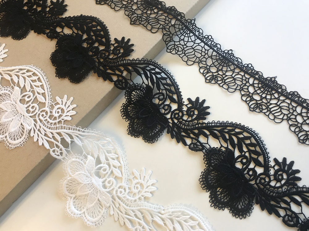 6 x 10 Yd Black Lace Ribbon [LS151-89] - $9.99 