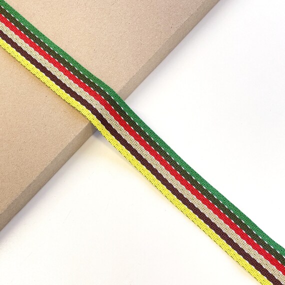 Multi color Twill Rainbow Ribbon tape trim 1 1/8" (FT11)