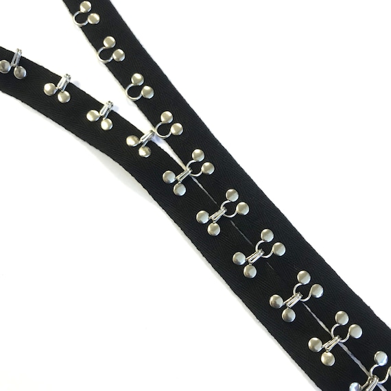 Black hook and eye tape trim with 3/4" cotton tape(TRIM BASIC 9)