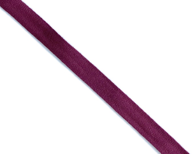 Burgundy Cotton twill tape (1/2") -  PetiteCocoCrafts Signature cotton ribbon collection (TRIM BASIC 10-1)