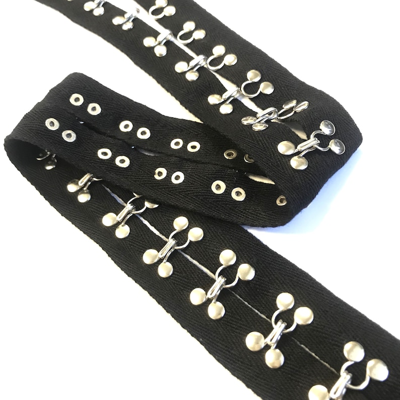 Black Hook and Eye Tape Trim With 1 Cotton Tapetrim Etsy