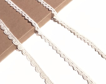Off White color 3 Various Width and Shape Cotton Lace Trim (LT24, 21)