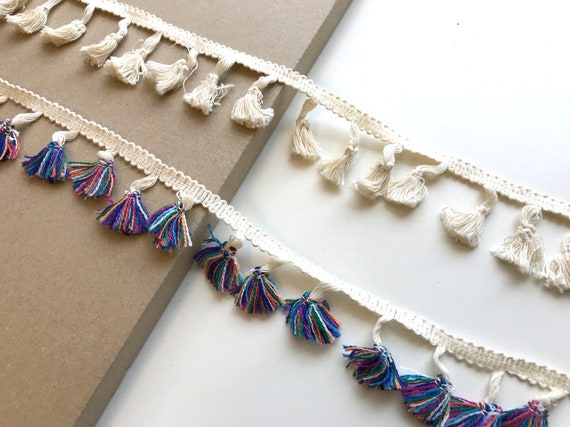 Natural & Multi fringe tassel tape (FT8)