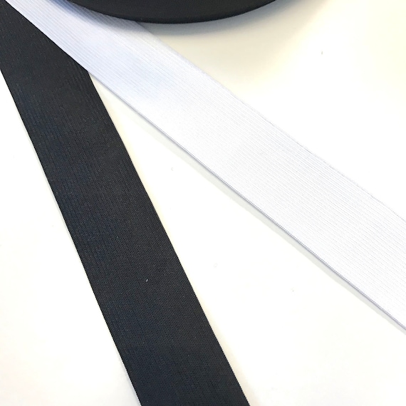 Elastic band trim(black, off white: 3/8", 5/8", 1", 1 1/4", 1 1/2", 1 3/4",  2" ) - SELLING PER YARDS