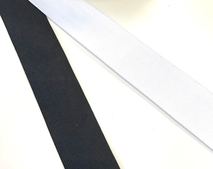 Elastic band trim(black, off white: 3/8", 5/8", 1", 1 1/4", 1 1/2", 1 3/4",  2" ) - SELLING PER YARDS