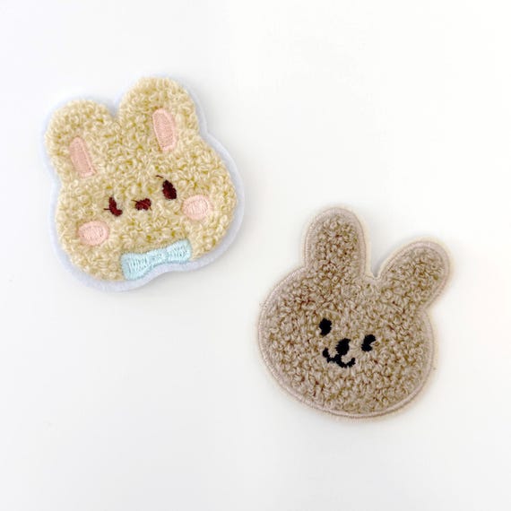 2 Various Rabbit Embroidery Applique, Sew on Patch (PATCH 3)