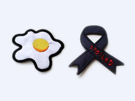 Egg fry, Spoiled ribbon : Sewing on patch