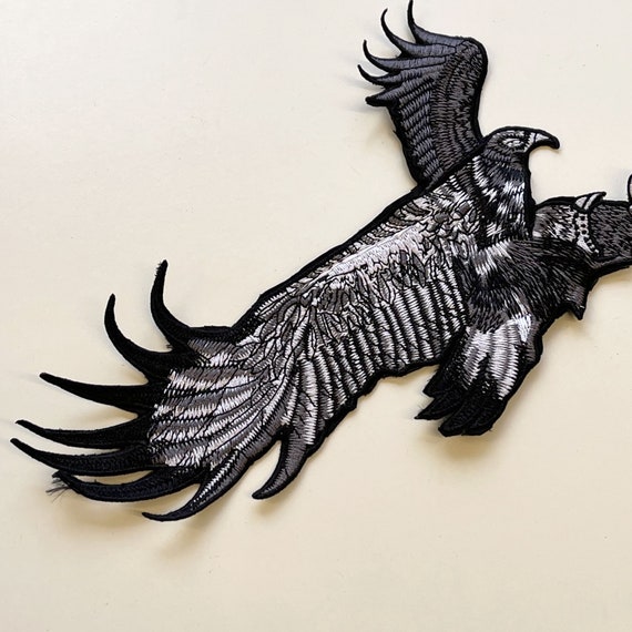 Black Eagle Embroidered Applique, Sew on Patch(PATCH 1)