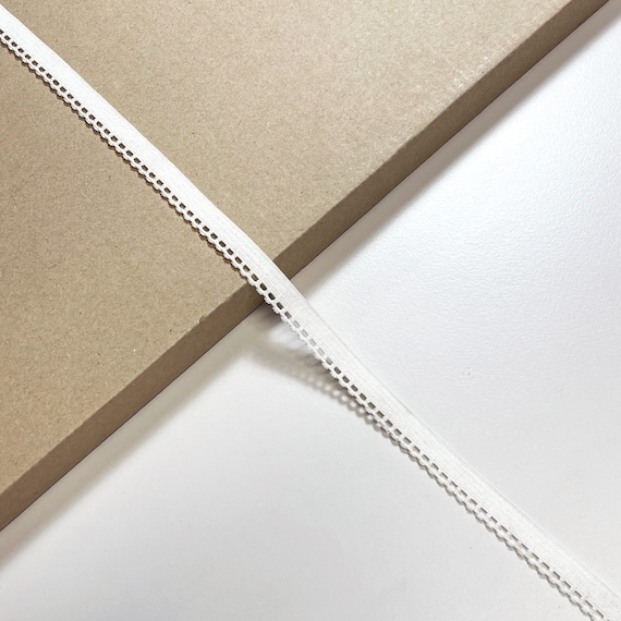 Off White 7/16" Elastic Edge U Shape Trim - Selling per yard (Trim Basic 5)