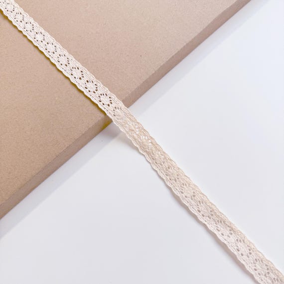 Natural Beige Cotton Edge Lace Trim, 5/8" Width (LT2-2) - Sold by Yard