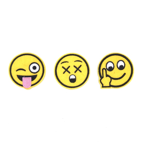 Comic Happy Face Embroidered Applique, Sew on Patch(PAT 1)