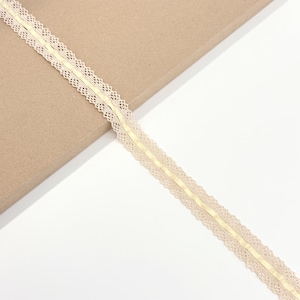 Natural Cluny Lace Trim with Ribbon, 1&quot; Width (RM-LT2) - Sold by Yard