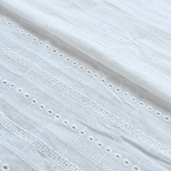 Off White Crochet Eyelet Fabric – 60" Width – Sold by Yard