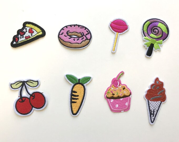 8 Various Embroidery Applique(foods), Iron on Patch, Sew on Patch (PATCH 1)