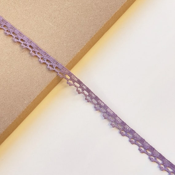 Purple Cotton Edge Lace Trim 1/2"(Selling per yard) (LT20)