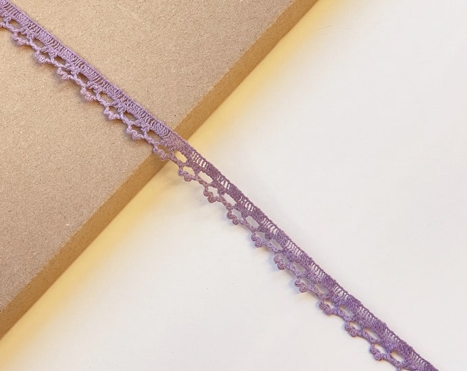 Purple Cotton Edge Lace Trim 1/2"(Selling per yard) (LT20)