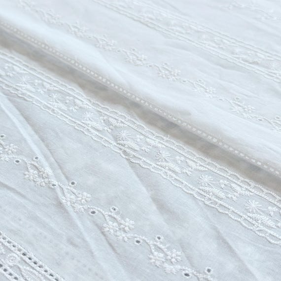 Off White Coquette Eyelet Fabric – 58" Width – Sold by Yard