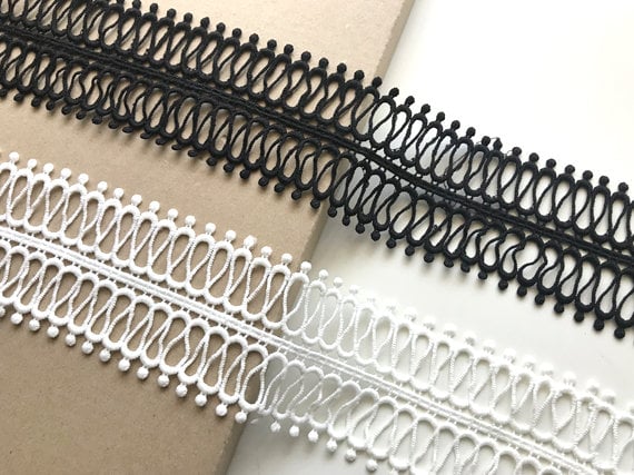 2 1/2" Black, White lace trim(LT14)