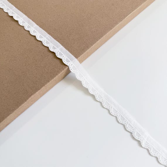 OFF White Cotton Eyelet Lace Trim 3/4" Width (LT2) - Selling Per Yard