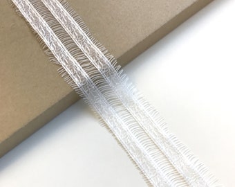 Selling per 3yd/piece: Off White ladder shape eyelash Lace Trim(LT13)