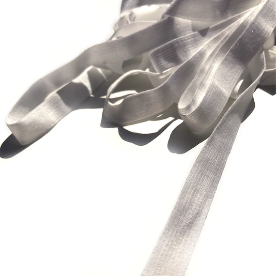 3/8"(10mm) high quality elastic strap, White - Selling per yard, or pack (Trim Basic 15)