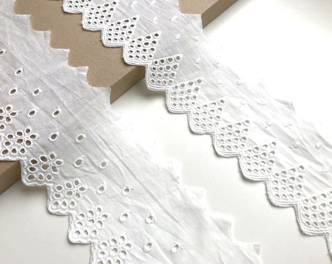 OFF White Cotton Eyelet Lace tape trim (LT6)