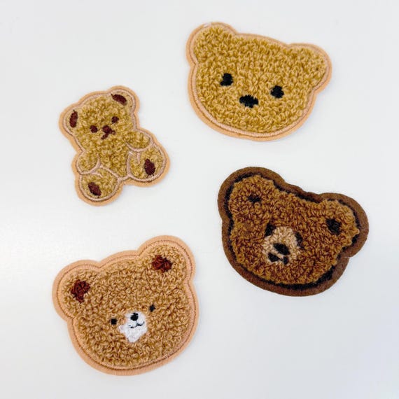 4 Various Bear Embroidery Applique, Sew on Patch (PATCH 3)