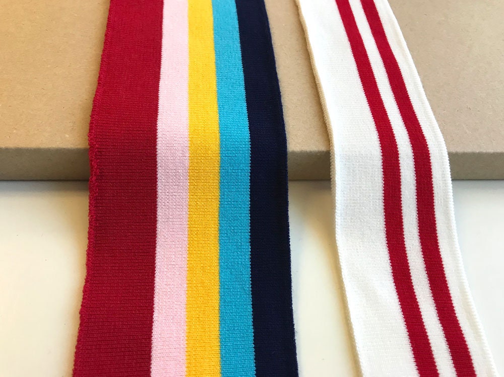 Multiple colorway 23 flat rib knit trim