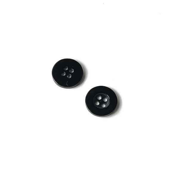 Black 4 Hole Rim Button 16 ligne(24mm) (Button1) - Selling per piece