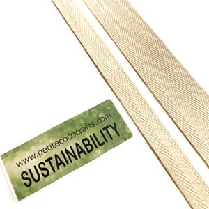 25yd/pack with Large Size Spool - 1/2&quot; Sustainable Organic Cotton Twill Tape Natural Color (Selling a pack)