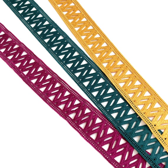 3 Colorways of 2" Cotton Lace trim (LT33) - Selling Per Yard