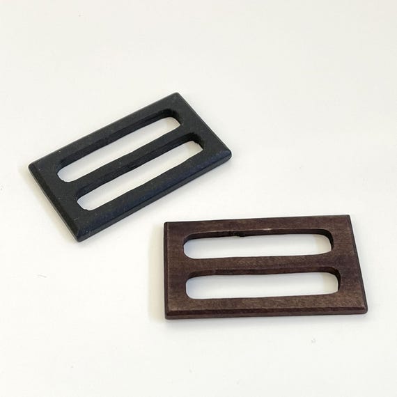 Wood Buckle Rectangle Shaped With Inner Bar (BTN1, Buckle) Selling Per Piece